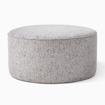 Isla Large Ottoman, Poly, Yarn Dyed Linen Weave, Graphite, Concealed Supports - Image 3
