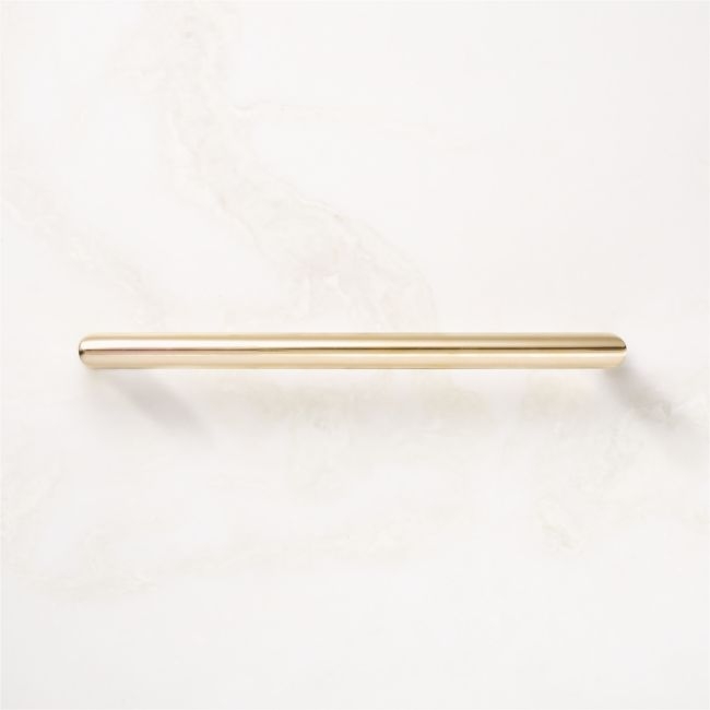 Curveaux Unlacquered Polished Brass Cabinet Handle 8'' - Image 0