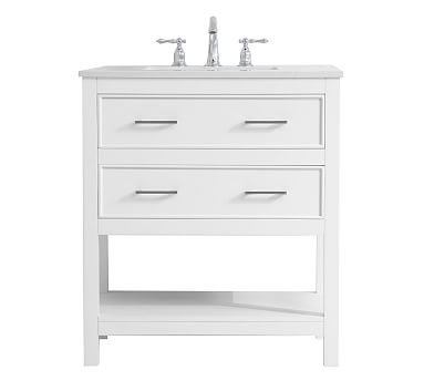 Sinclaire Single Sink Vanity Cabinet, White, 30" - Image 0