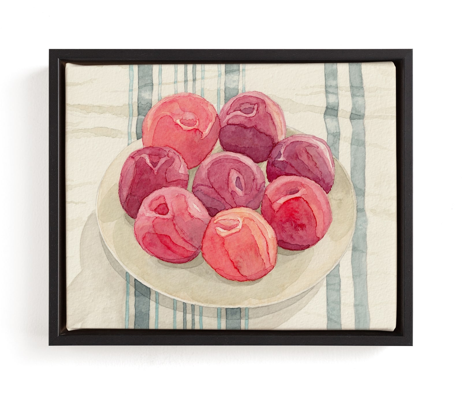 Red Plums On Linen Tablecloth Limited Edition Fine Art Print 2 - Image 0