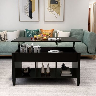 Lift Top 4 Legs Coffee Table with Storage - Image 0