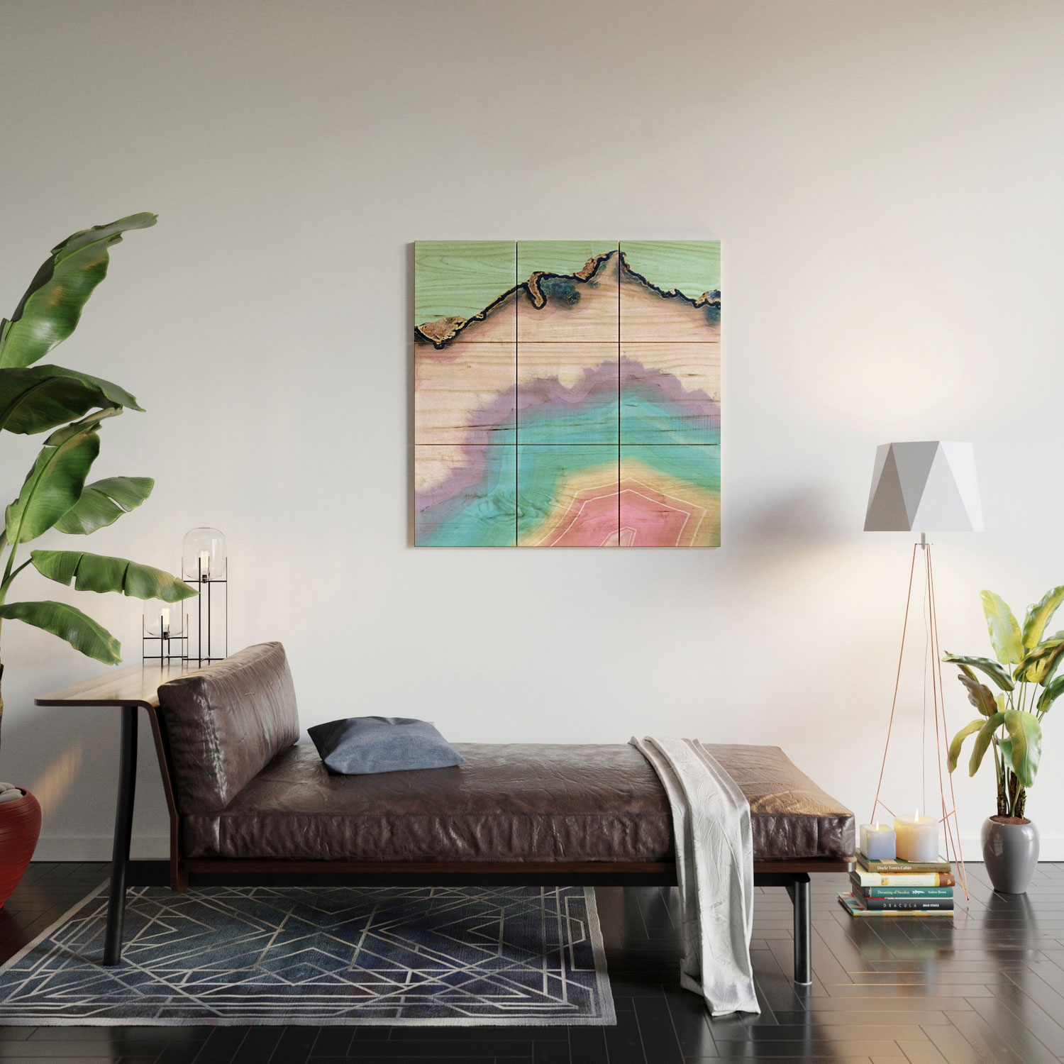 Rainbow Agate by Emanuela Carratoni - Wood Wall Mural3' X 3' (Nine 12" Wood Squares) - Image 3