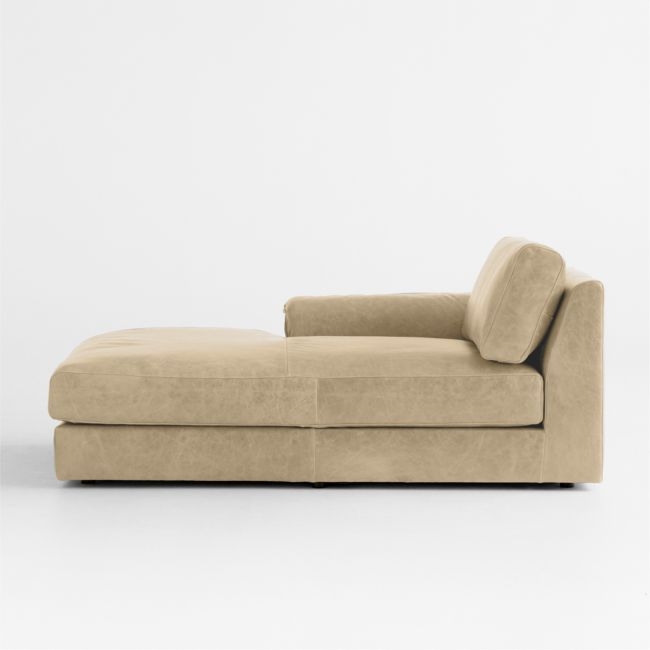 Wythe Leather Left-Arm Chaise Lounge Sectional Piece - Image 0