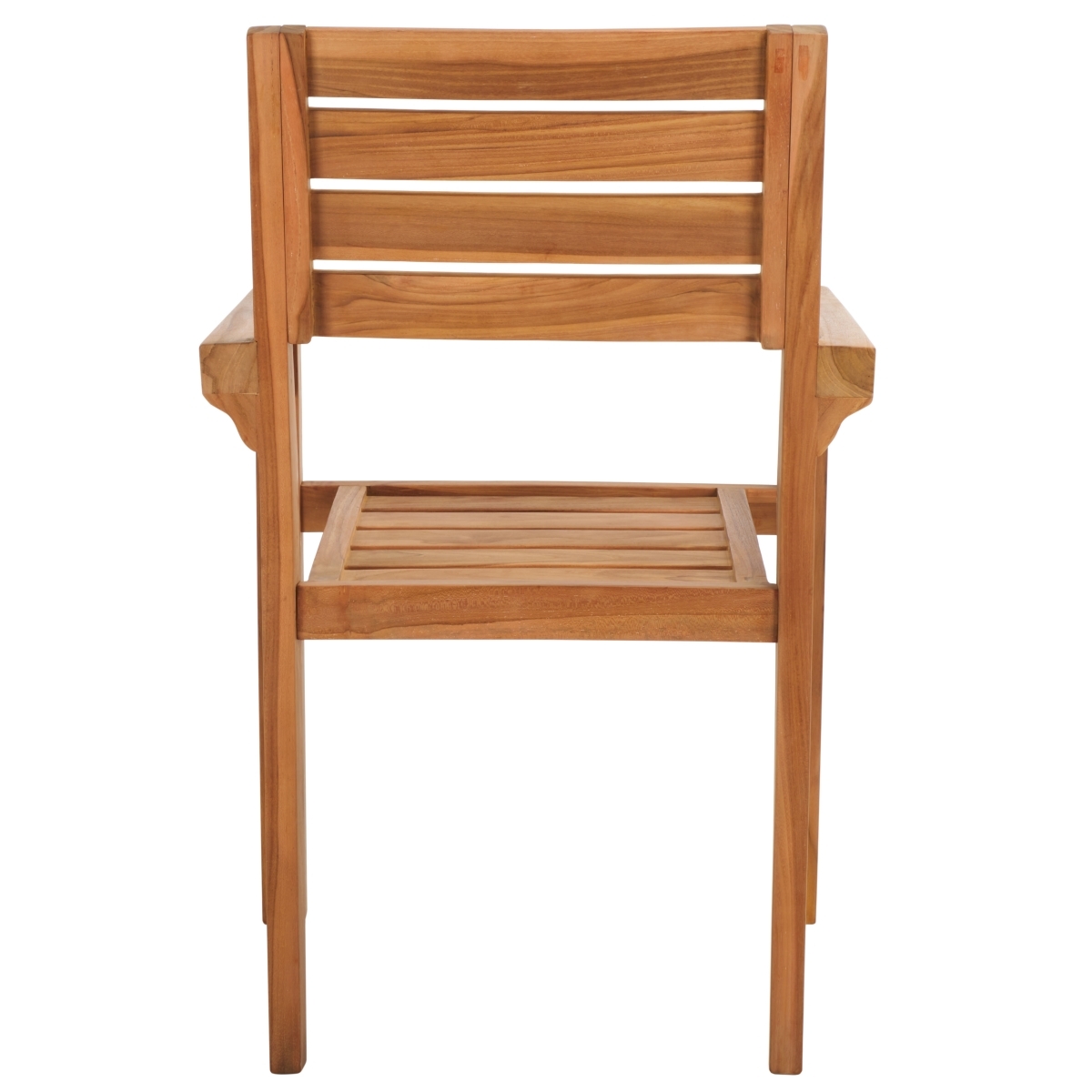 Indoor-Outdoor Leon Solid Teak Stacking Chair - Natural - Safavieh - Image 6