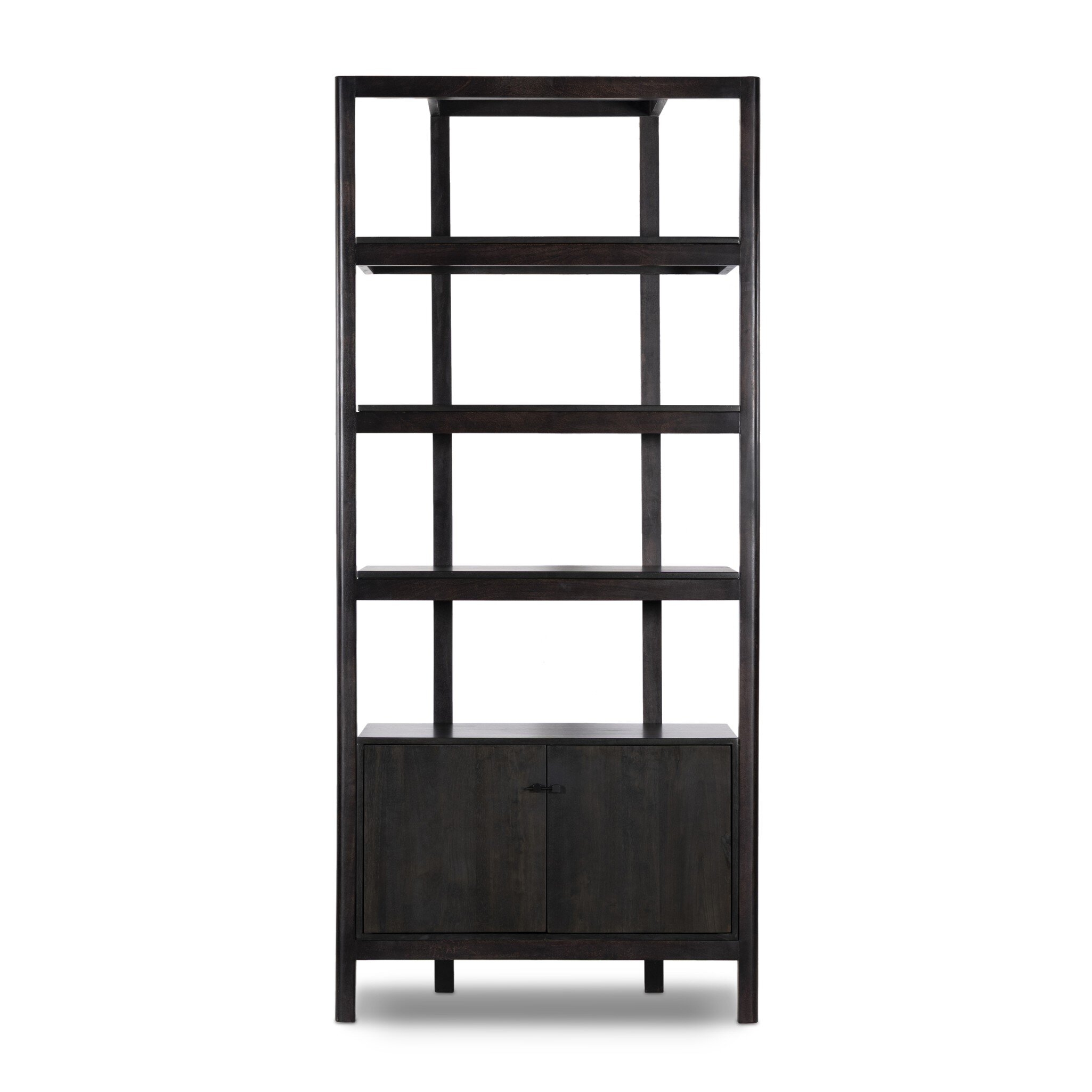 Reza Bookcase - Worn Black Acacia - Image 0
