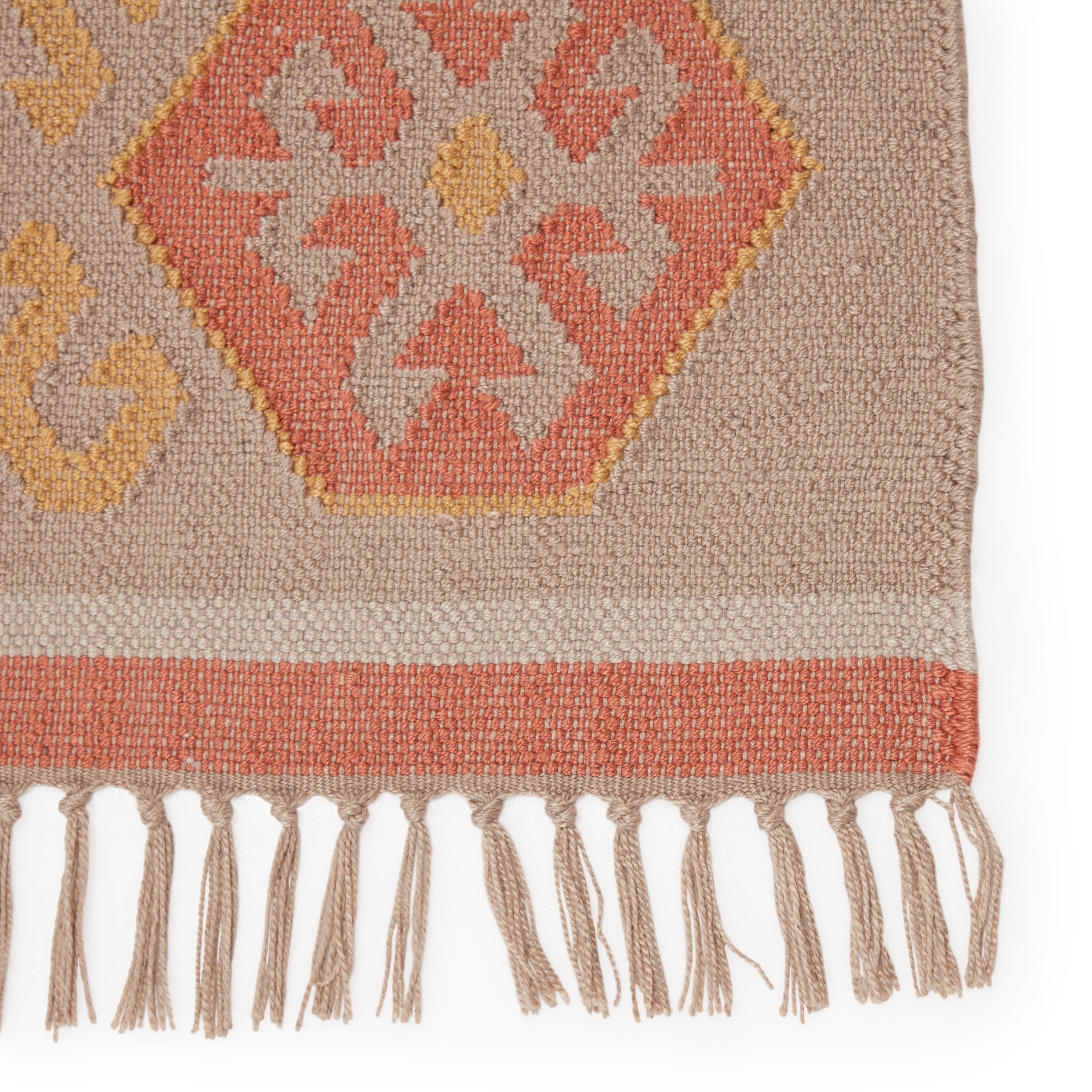 Emmett Indoor/ Outdoor Geometric Orange/ Beige Area Rug (5' X 8') - Image 3