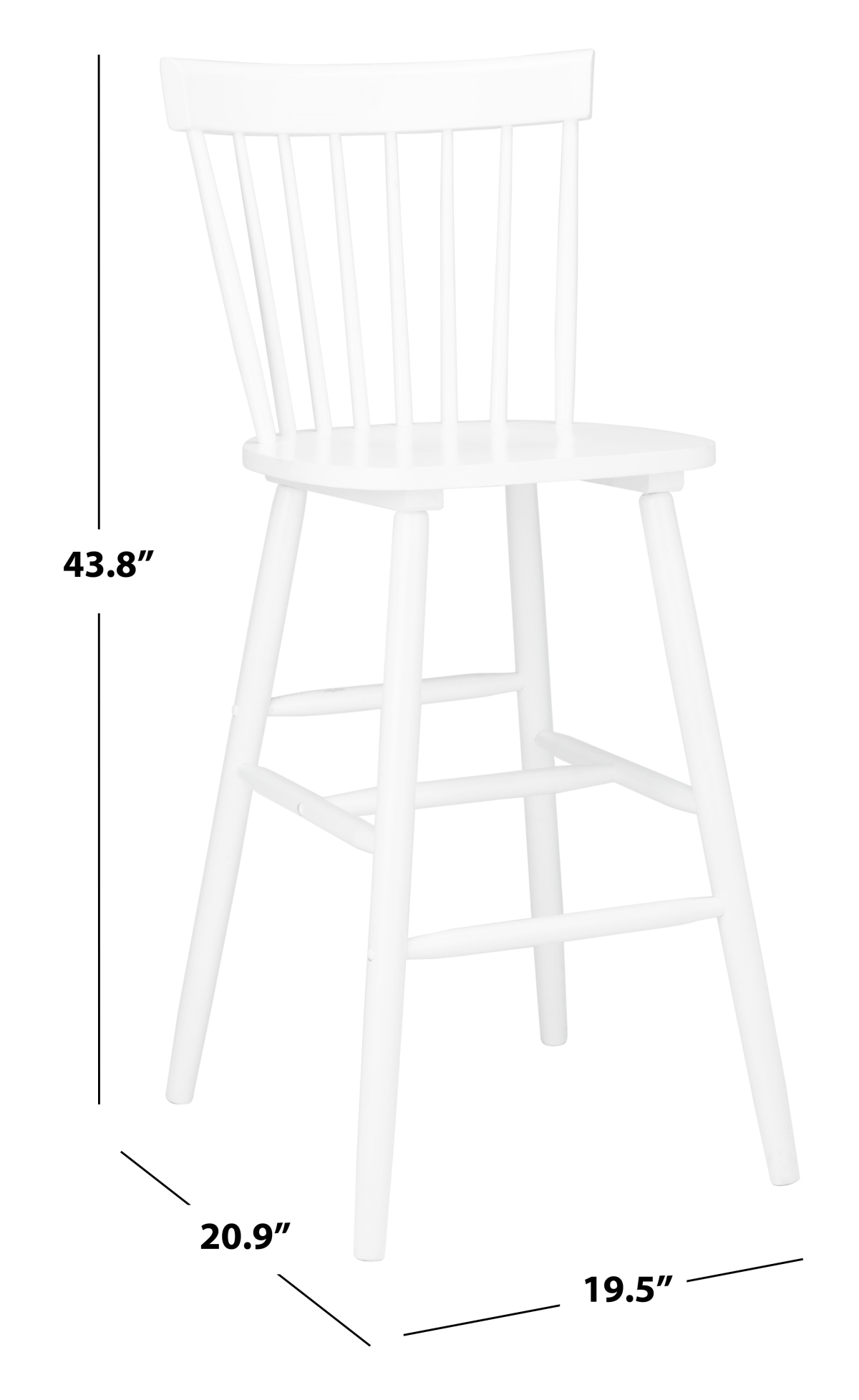 Providence Bar Stool - White - Safavieh - Image 6