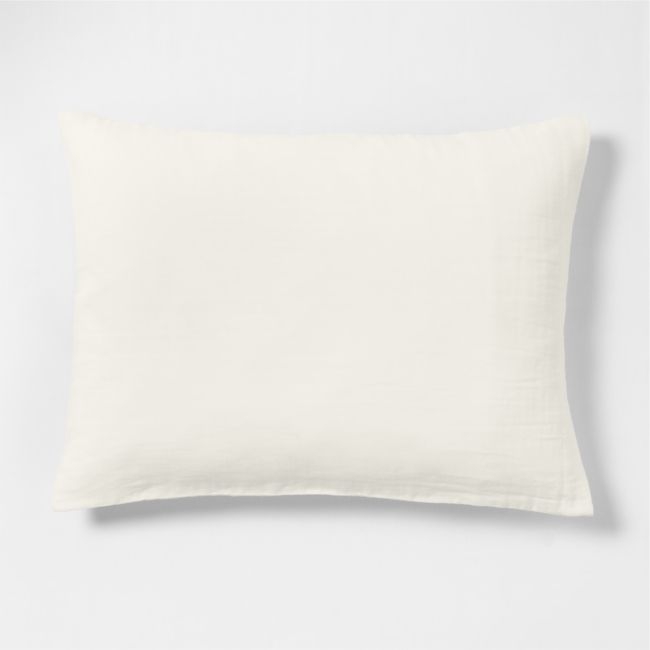 Supersoft Gauze Organic Cotton Pampas Ivory Standard Bed Pillow Sham - Image 0