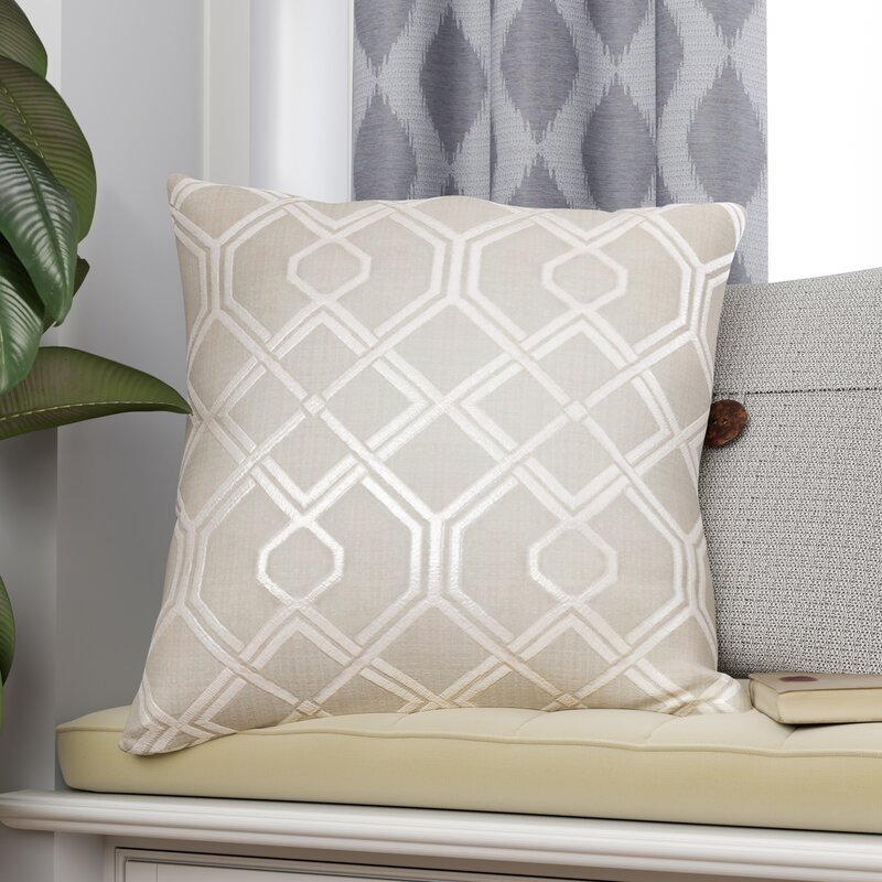 Square Feathers Taffy Geometric Pillow Cover & Insert - Image 0