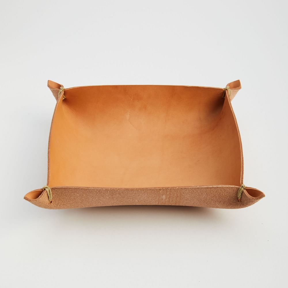 Made Solid Four Corners Leather Box, 10"x10" - Image 0