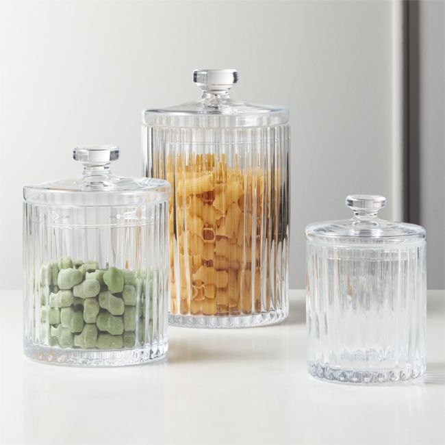 Madeline Clear Glass Canisters Set of 3 - Image 0