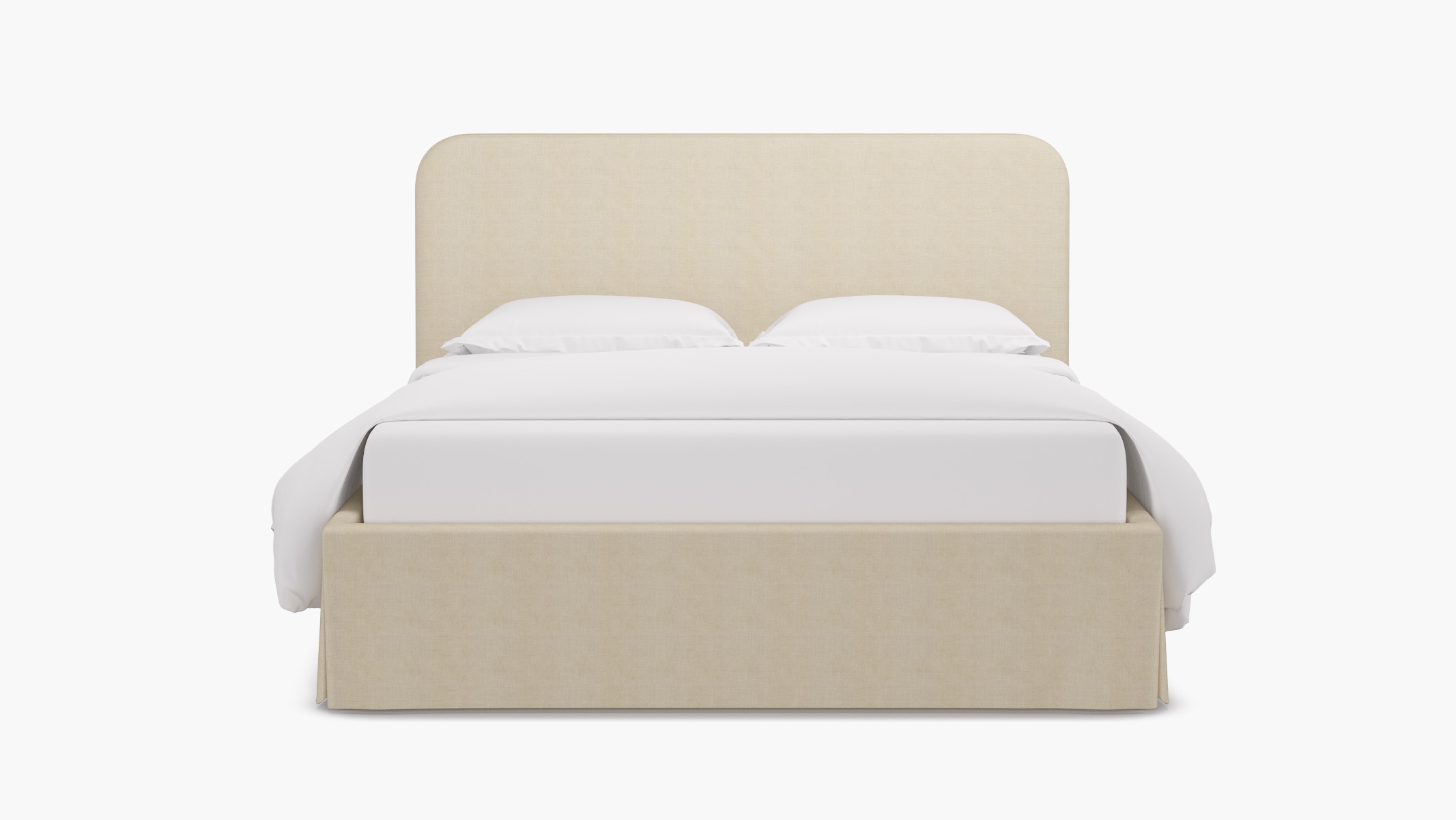 Skirted Platform Bed, Talc Everyday Linen, Full - Image 0