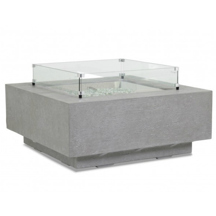 Sunset West Modern Grey Gravelstone Square Outdoor Fire Pit Table - Image 0