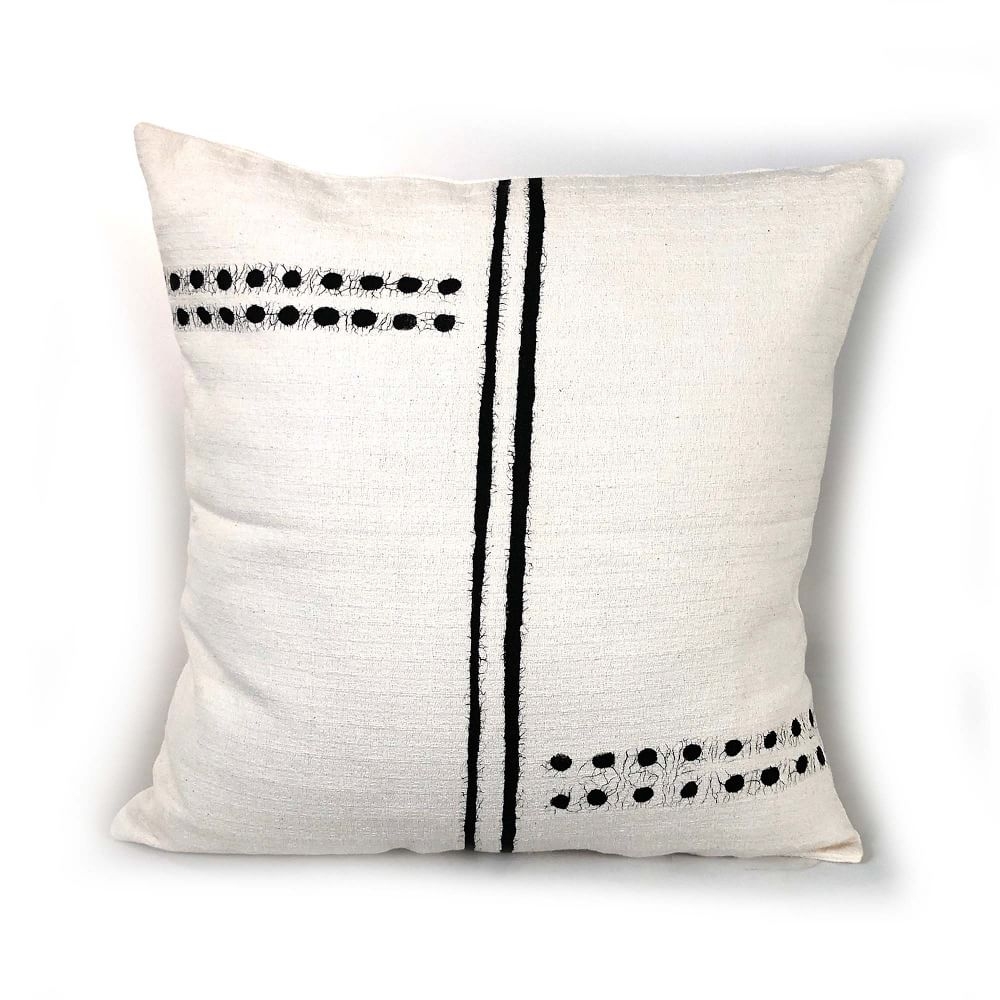 Tonga Pillow Cover, Black Dots & Lines - Image 0