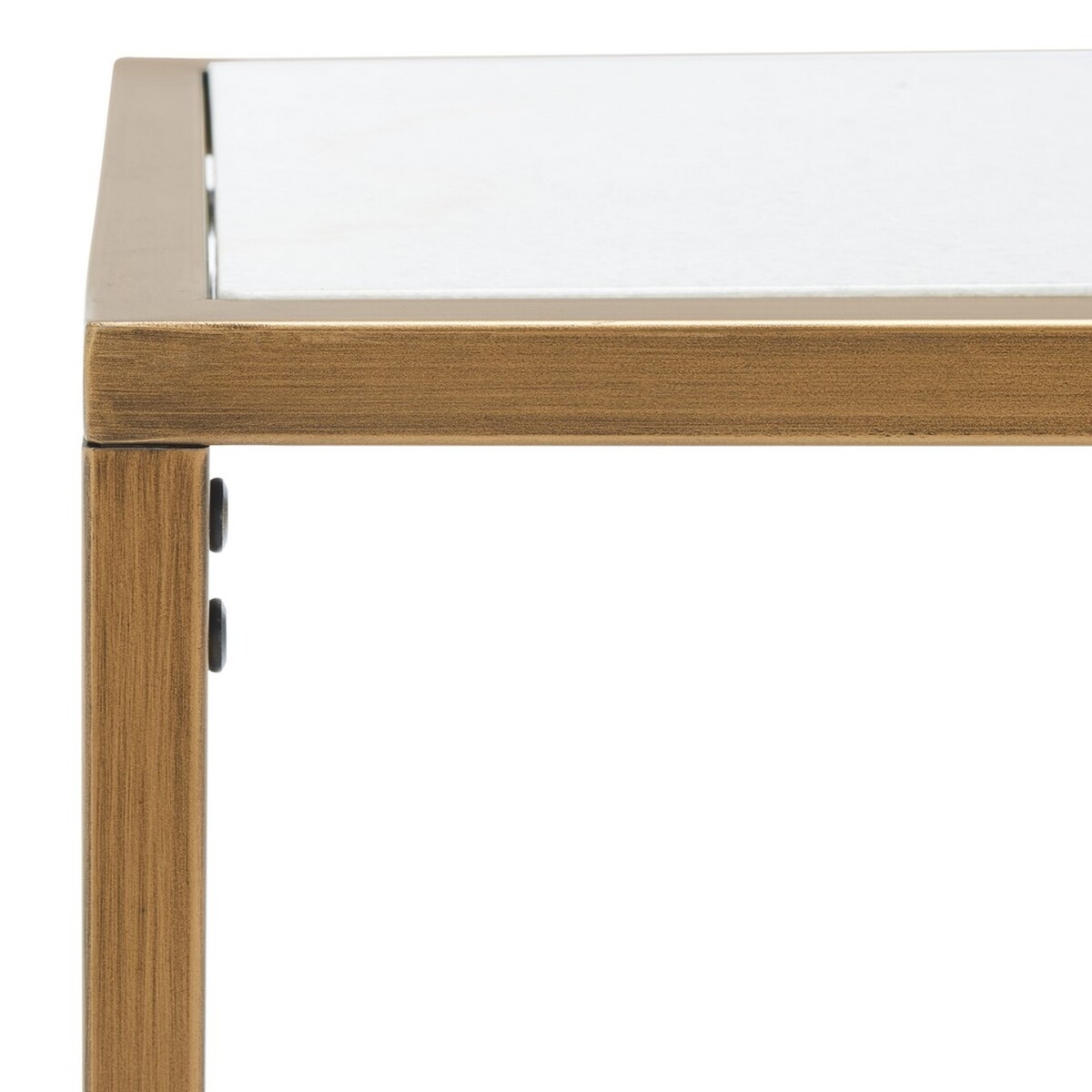 Brynna Marble Console Table - White/Bronze - Image 2