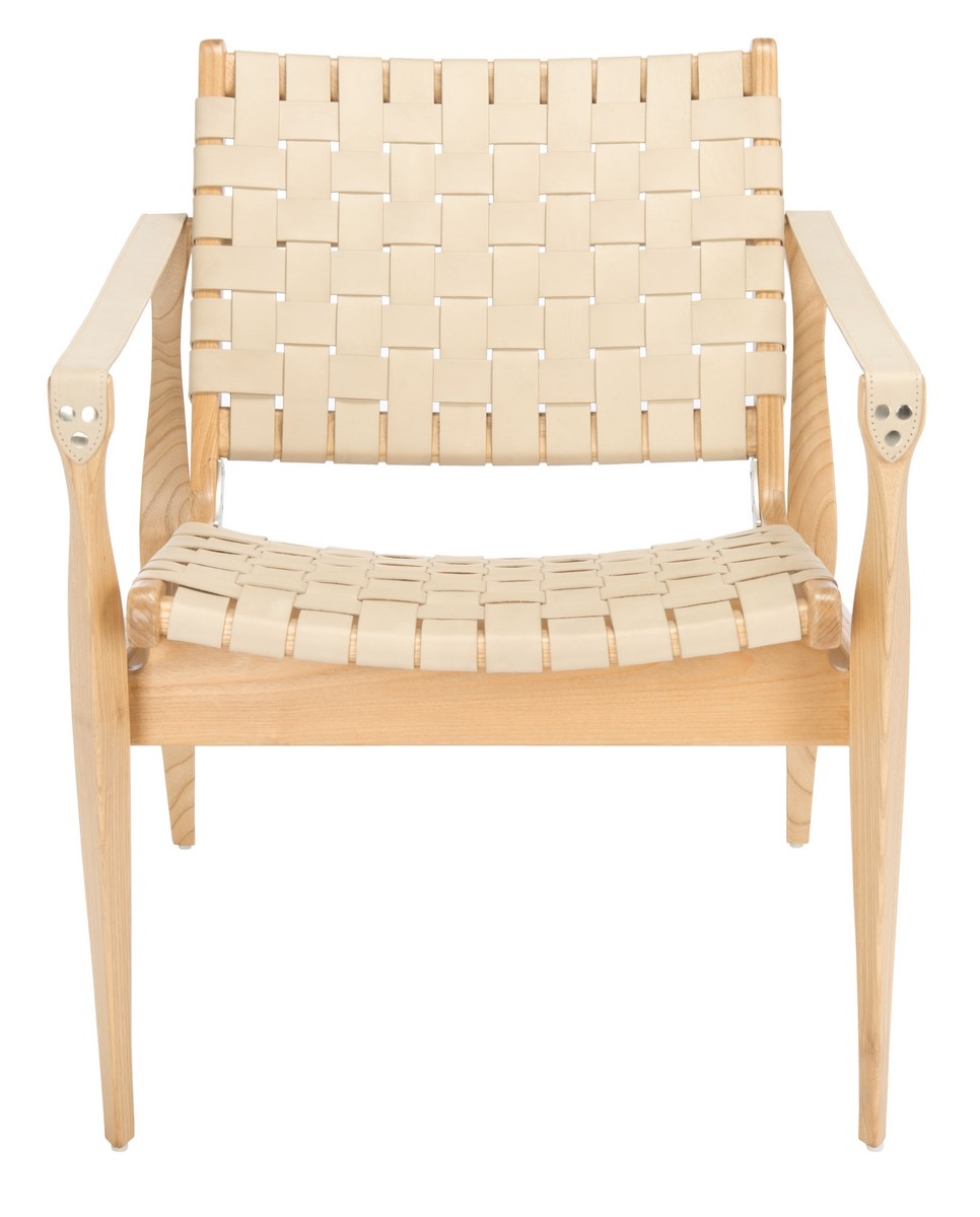 Dilan Leather Safari Chair - White - Image 0