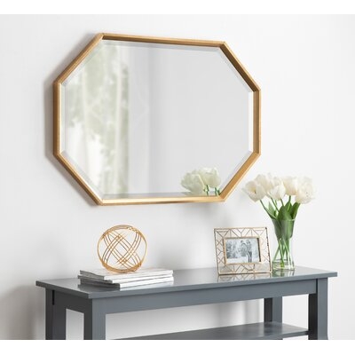 Gatsby Elongated Octagon Modern Beveled Accent Mirror in Gold - Image 1