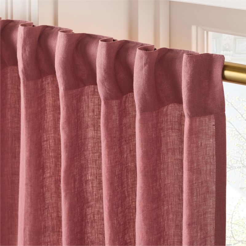 Smoked Mauve EUROPEAN FLAX™-Certified Linen Window Curtain Panel 48"x84" - Image 1