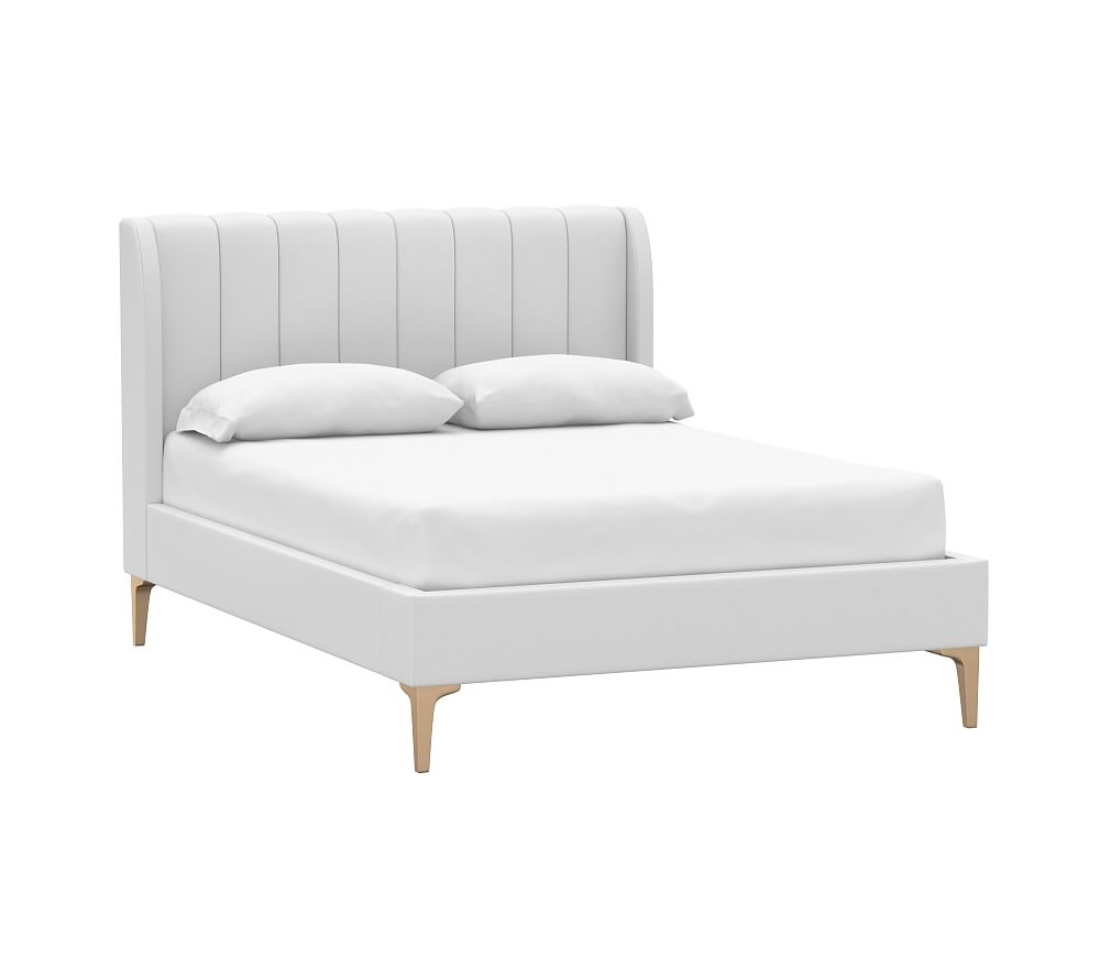 Avalon Upholstered Bed, Complete Bed, Full, Performance Everyday Velvet, Silver Gray - Image 0
