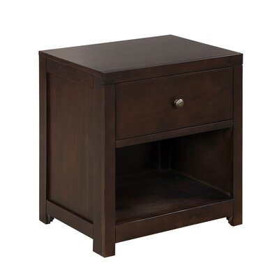 1 - Drawer Solid Wood Nightstand in Brown - Image 0