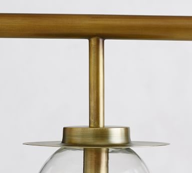 Oakley Glass Globe Linear Chandelier, Bronze &amp; Antique Brass - Image 3