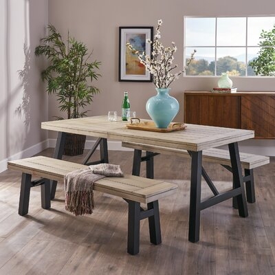 Guillaume 3 Piece Solid Wood Dining Set - Image 0