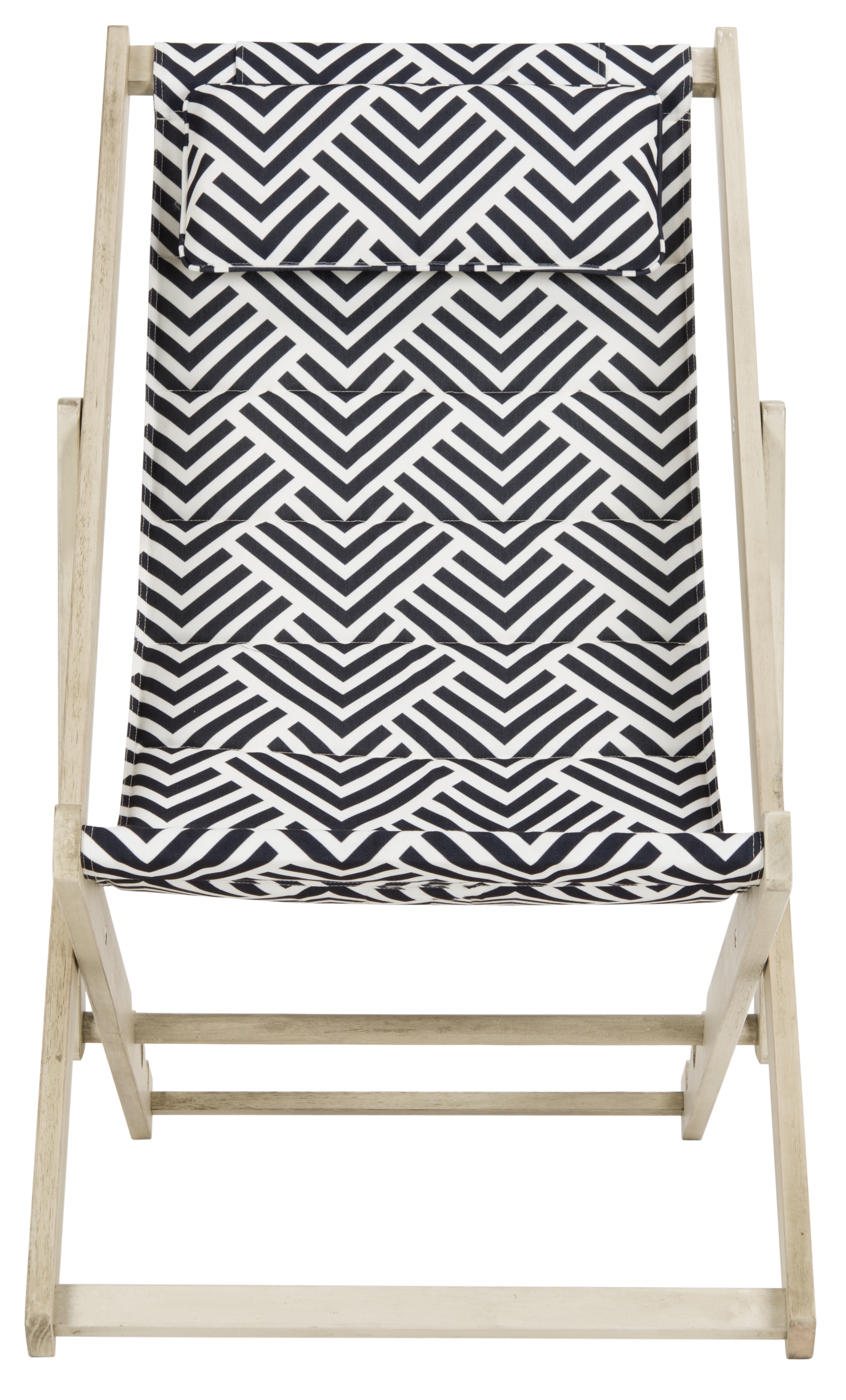 Rive Foldable Sling Chair - White Wash/Navy - Arlo Home - Image 0