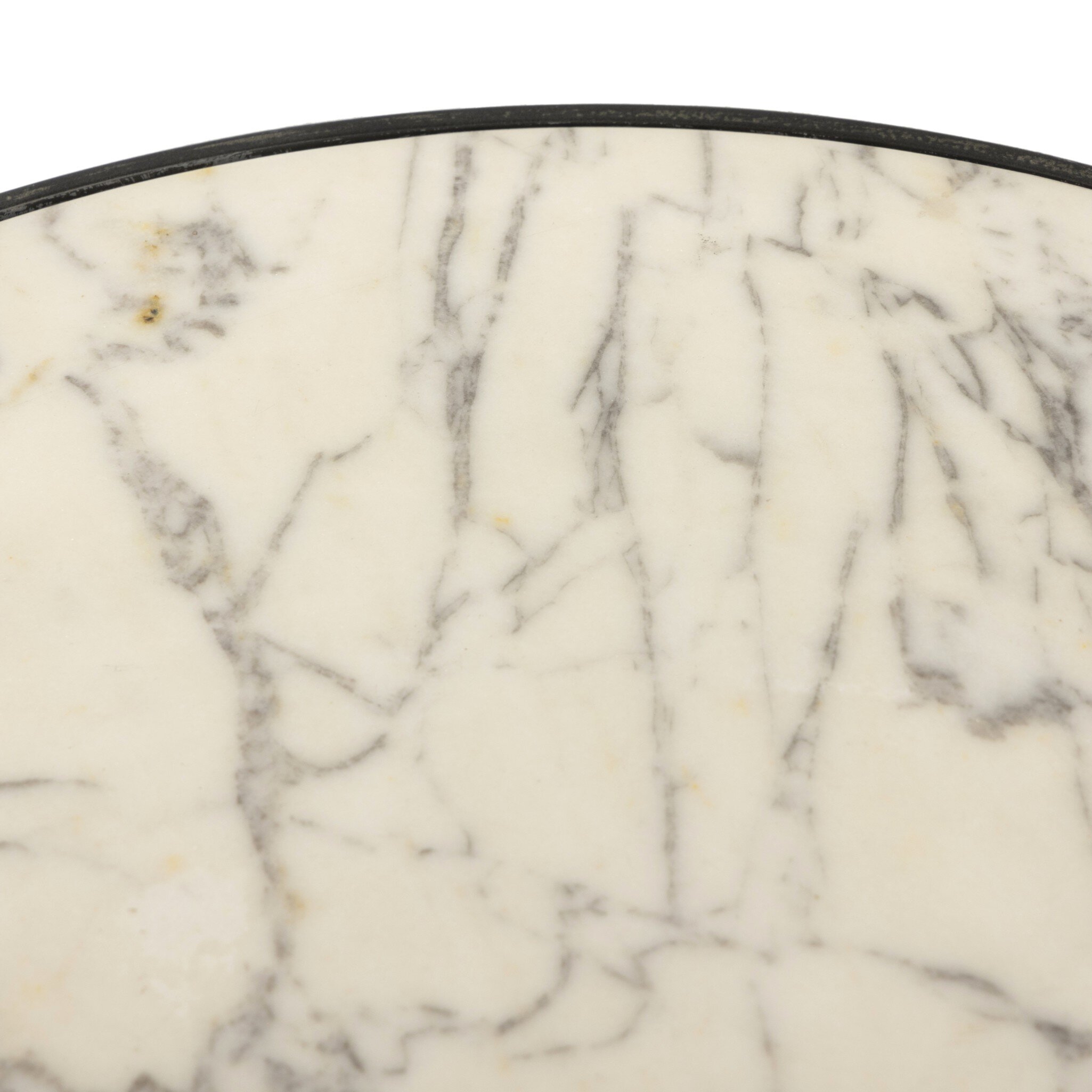 Balboa Outdoor End Table - Veined White Marble - Image 8