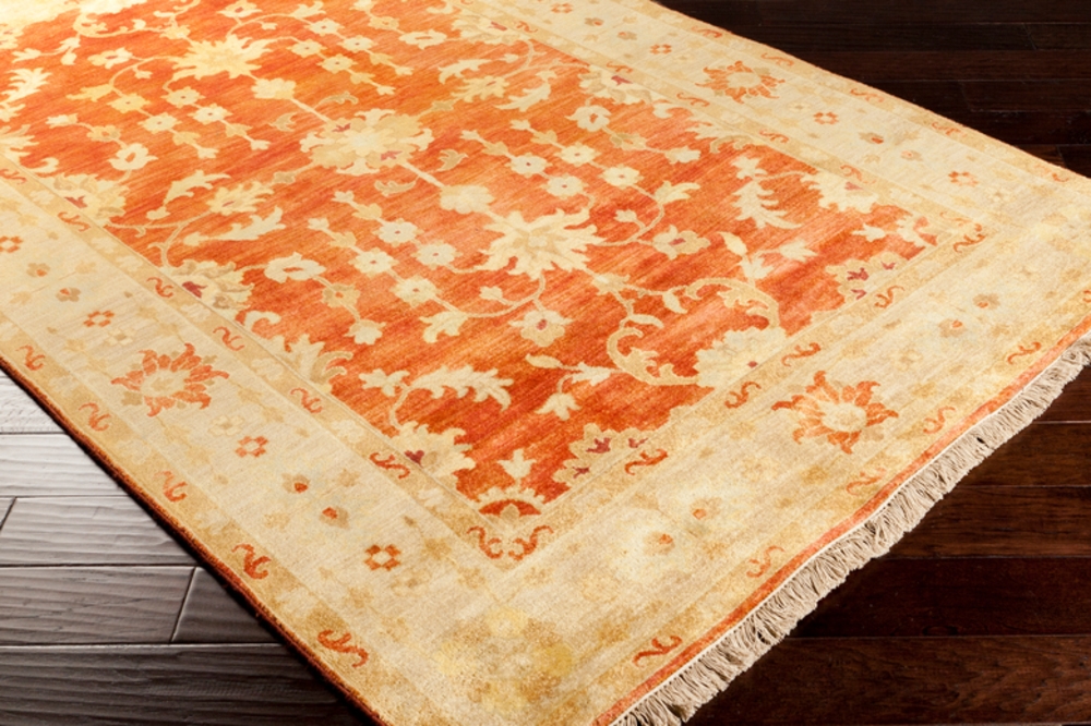 Temptress Orange Indoor 3'3" x 5'3" Handmade Rug - Image 0
