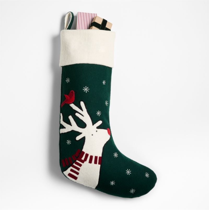 Arctic Friends Reindeer Wool Christmas Stocking by Joan Anderson - Image 5