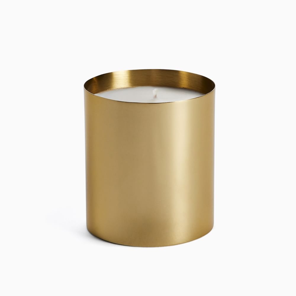 Rove Tall Metal Candle, White, Lost City - Image 0