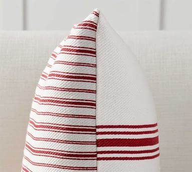 Culver Reversible Stripe Grainsack Pillow Cover, 20", Red Multi - Image 2