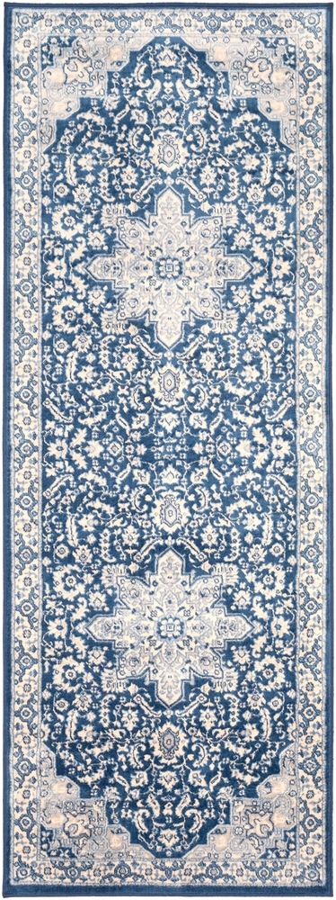 Monaco Blue Indoor 2'7" x 7'3" Machine Woven Rug - Image 0