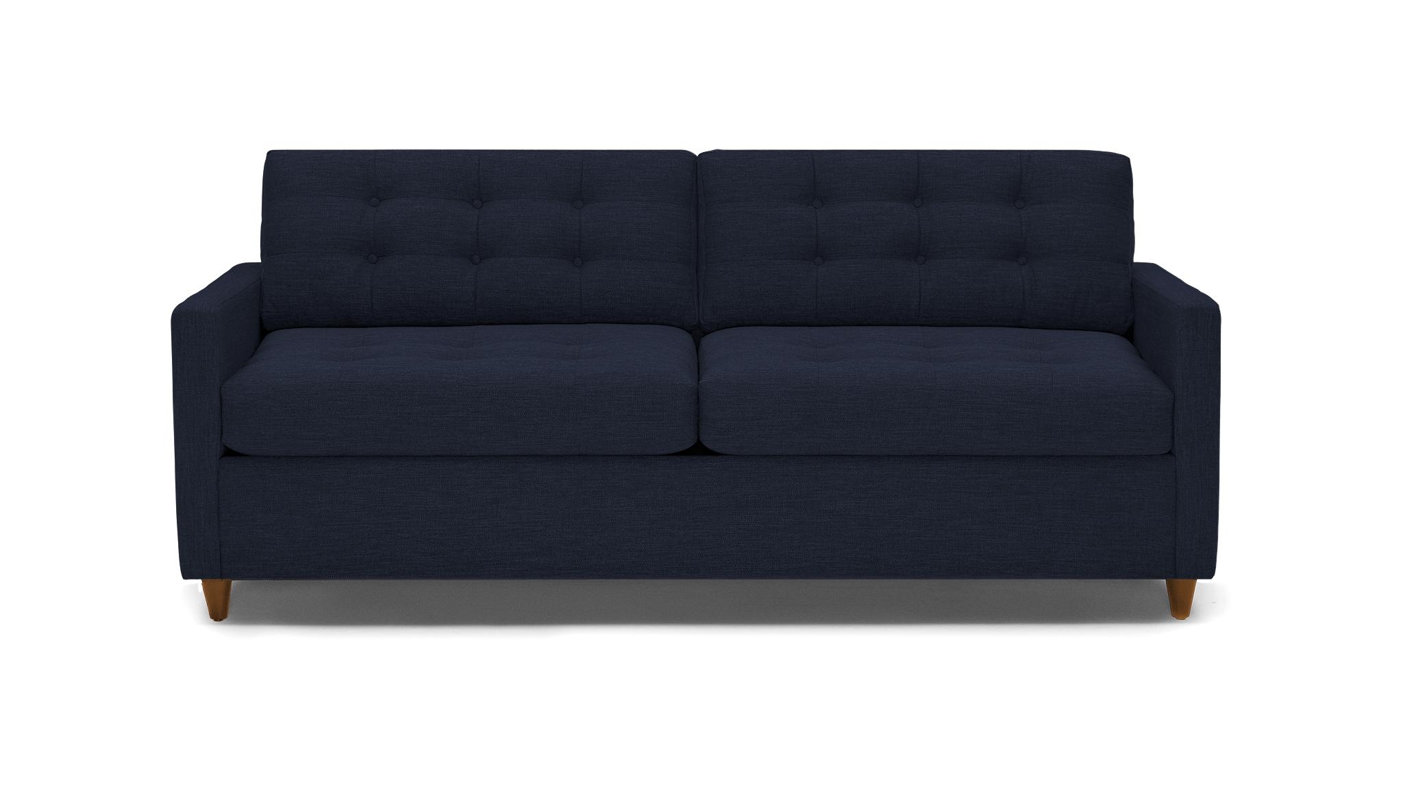 Blue Eliot Mid Century Modern Sleeper Sofa - Sunbrella Premier Indigo - Mocha - Standard Foam - Image 0