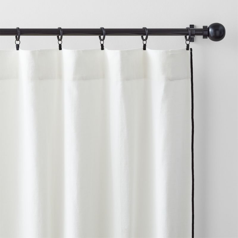 Crisp White Merrow Stitch Organic Cotton Window Curtain Panel 52"x84" - Image 3