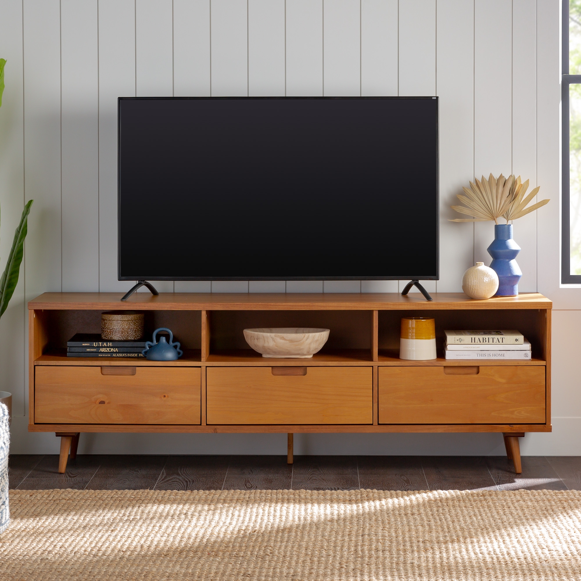 Ivy 70" 3 Drawer Solid Wood TV Stand - Caramel - Image 7