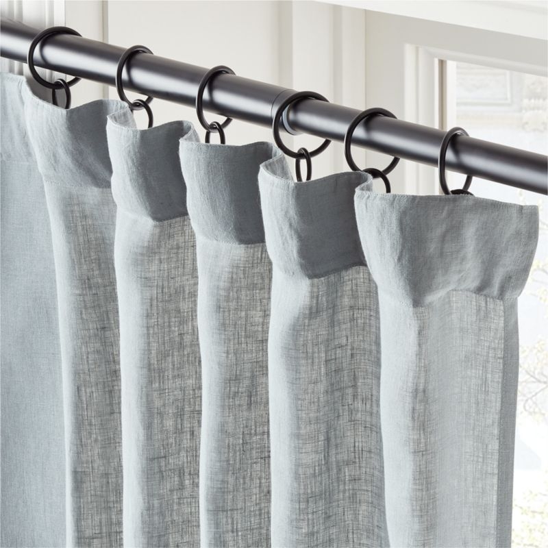 Lead Blue Linen Window Curtain Panel 48''x96" - Image 1