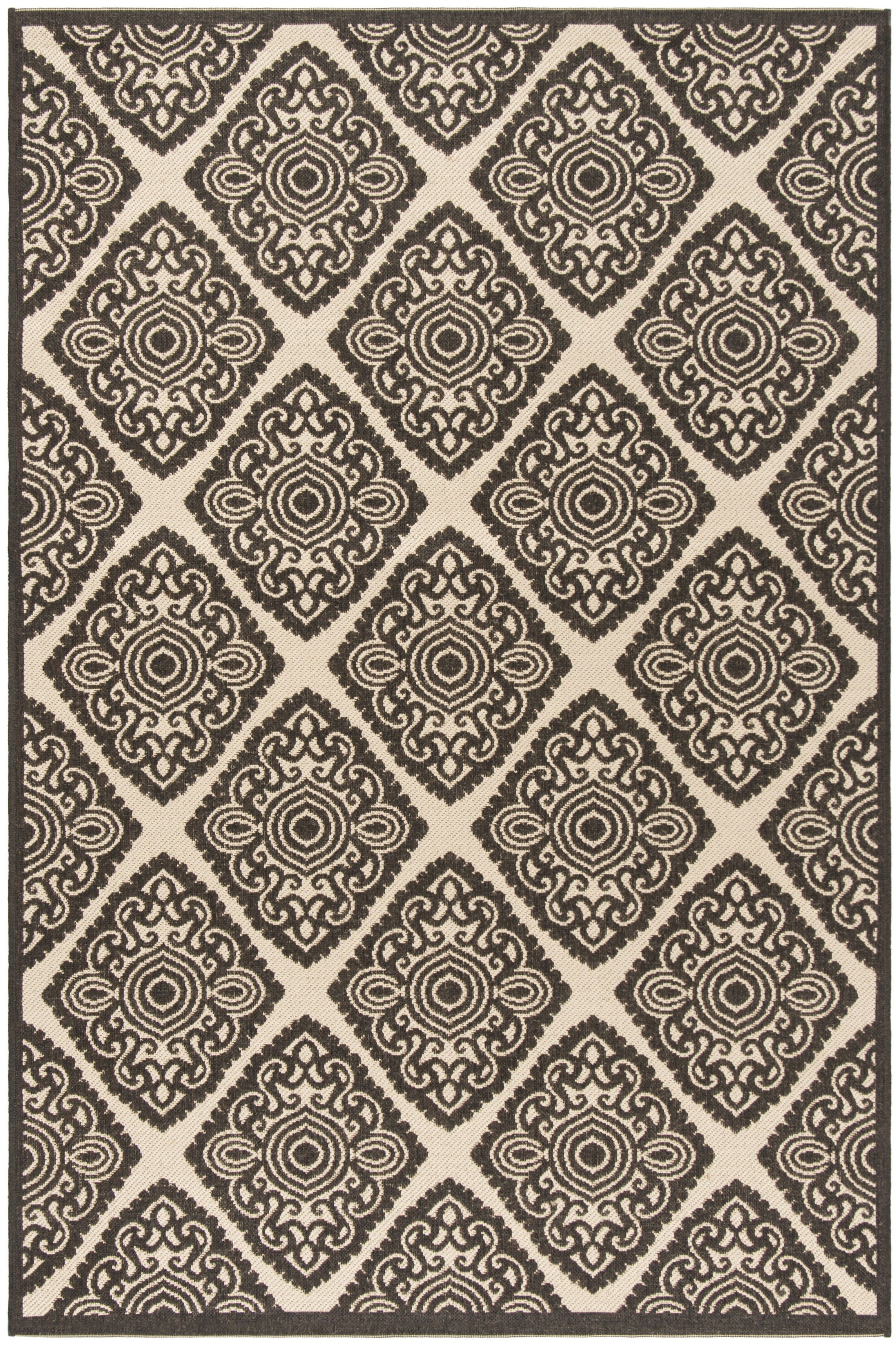 Arlo Home Indoor/Outdoor Woven Area Rug, LND132U, Cream/Brown,  4' X 6' - Image 0