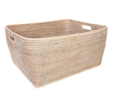 Tava Handwoven Rattan Family Basket, White Wash - Image 5