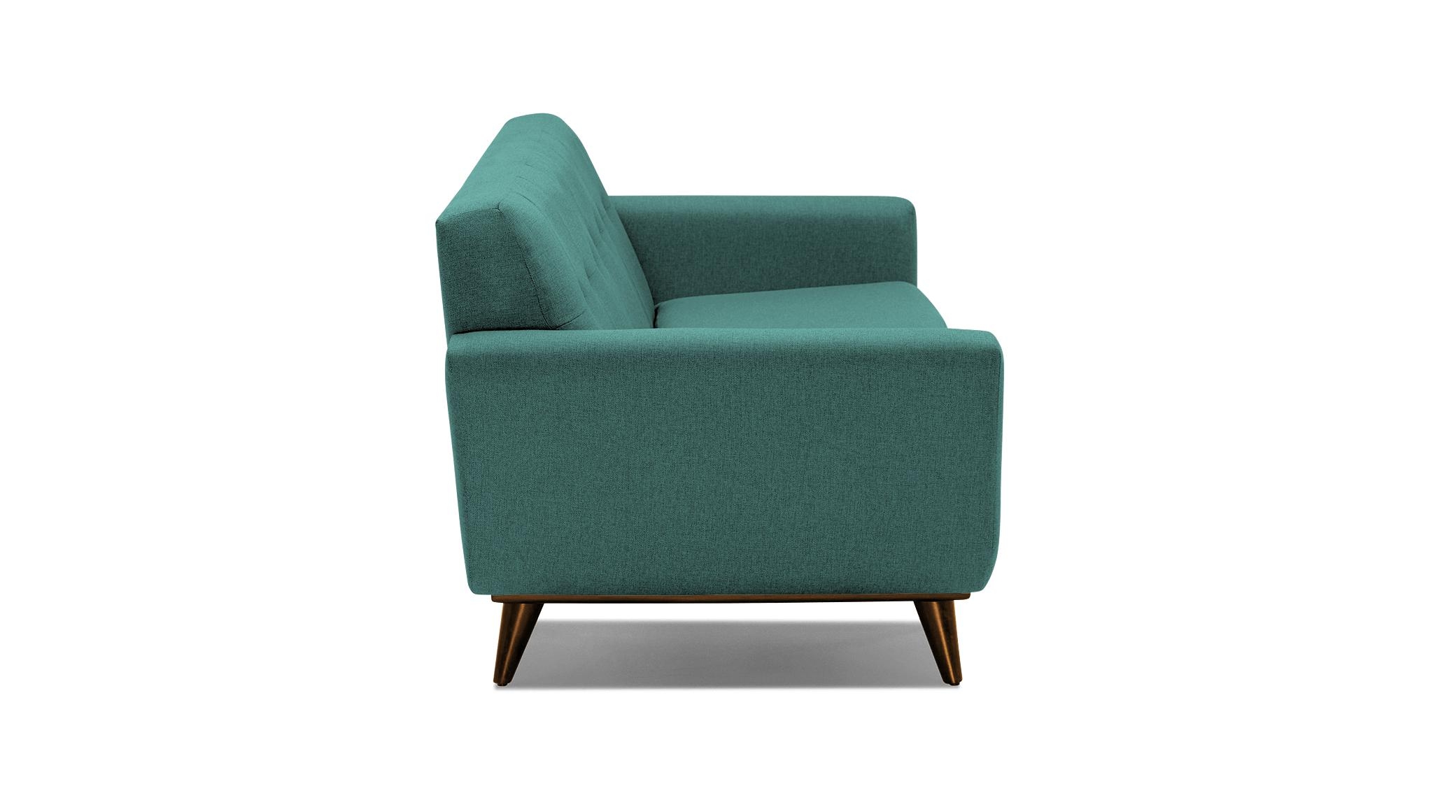 Blue Hughes Mid Century Modern Sofa - Prime Peacock - Mocha - Image 2