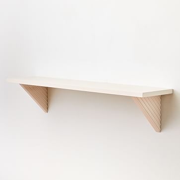 Linear Lacquer Shelf, White, Large - Image 1