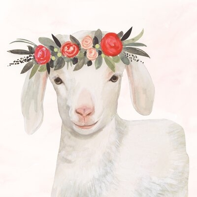 Garden Goat IV by Victoria Borges Painting Print on Canvas - Image 0