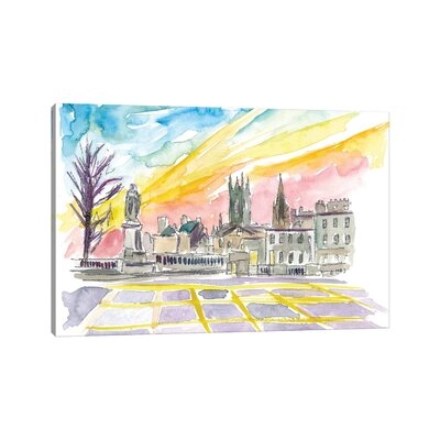 Aberdeen Scotland Street Scene At Sunset by Markus & Martina Bleichner - Gallery-Wrapped Canvas Giclée - Image 0