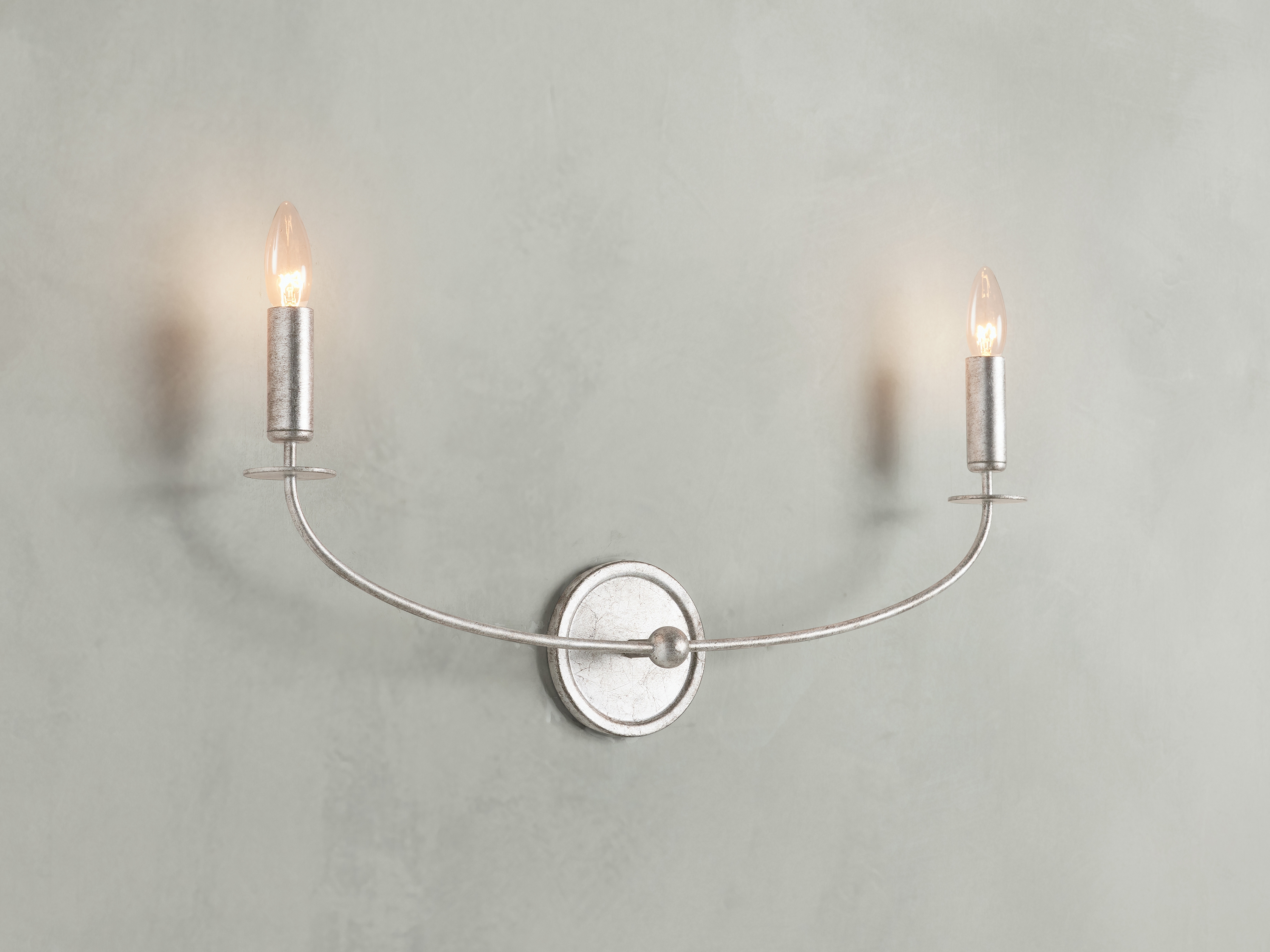 Arnett Double Sconce in Silver - Image 0