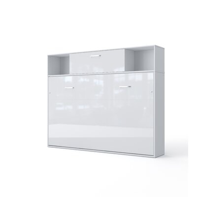 Contempo Horizontal Wall Bed, Double Xl Size With A Cabinet On Top - Image 0