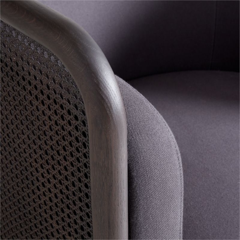 Fields Cane Back Charcoal Grey Swivel Accent Chair by Leanne Ford - Image 4