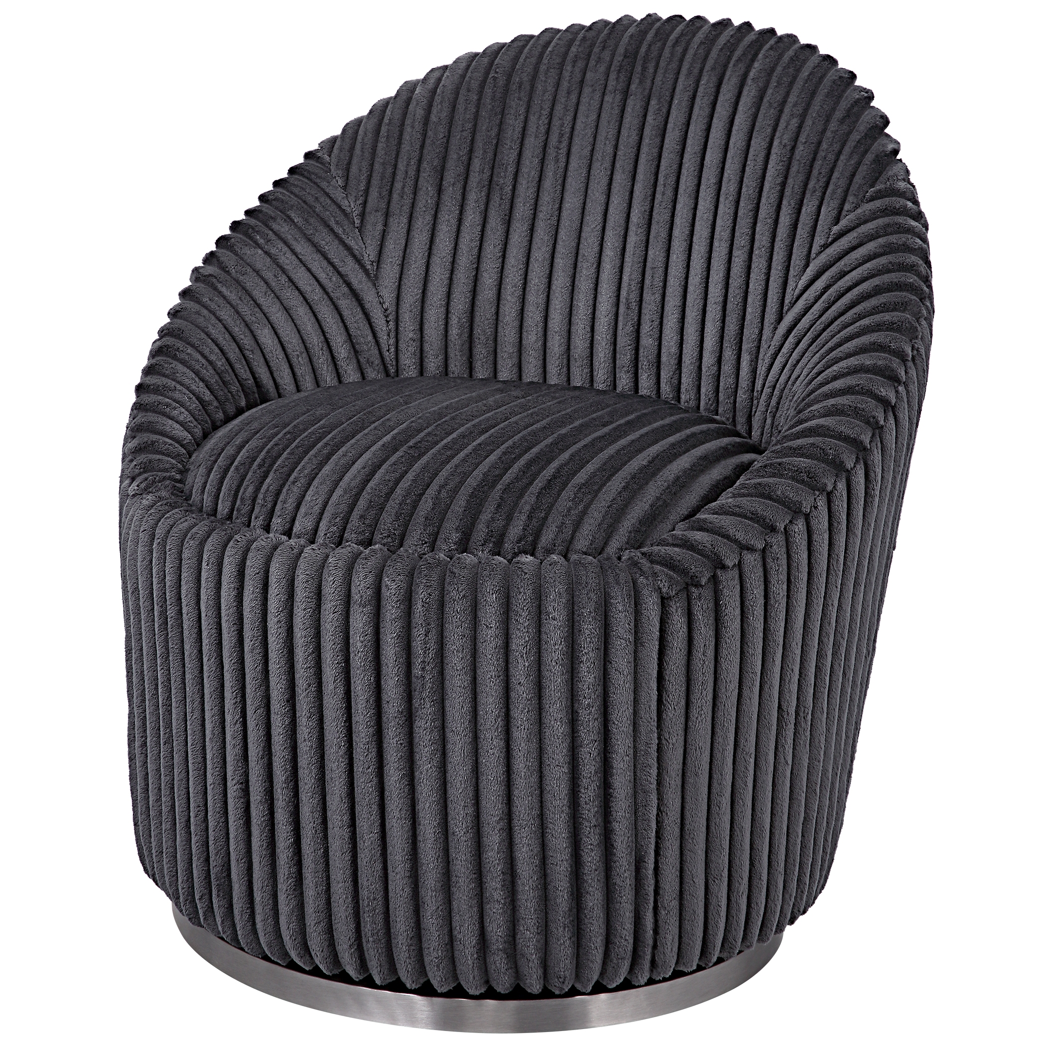 Crue Gray Fabric Swivel Chair - Image 3