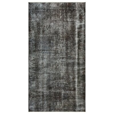 One-of-a-Kind Hand-Knotted 1960s Black 3'5" x 6'9" Area Rug - Image 0