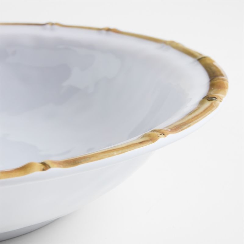 Abbott White and Bamboo Outdoor Melamine Serving Bowl by Jake Arnold - Image 2