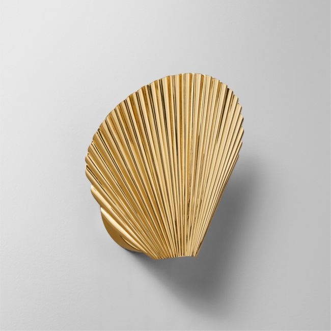 Crinkle Polished Brass Wall Sconce - Image 0
